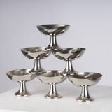 Set of 6 Alfra Alessi ice cream cups in 10/18 stainless steel