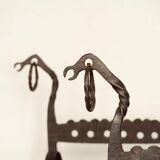 Hand-forged zoomorphic candle holders, Italy, 1950s, set of 2