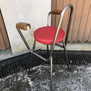 Metal bar chair and industrial Skaï 70s