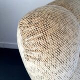 Vintage velvet armchair armrests fins