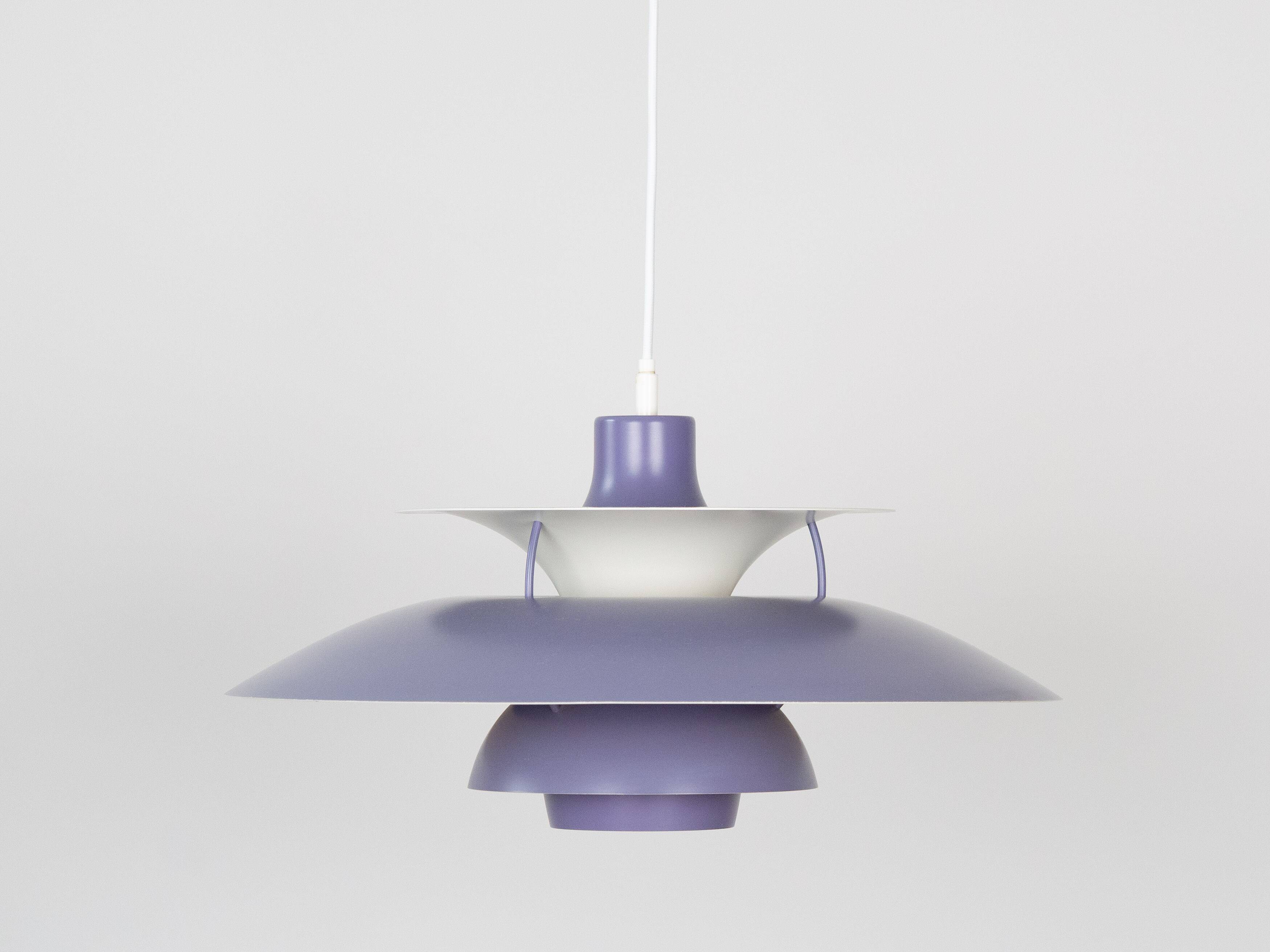 Rare indigo PH 5 pendant lamp by Poul Henningsen, Louis Poulsen, 1958