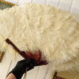 Large EVENTAIL in ostrich feather and scaled frame, nineteenth