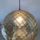 Vintage 70s smoked glass ball pendant light
