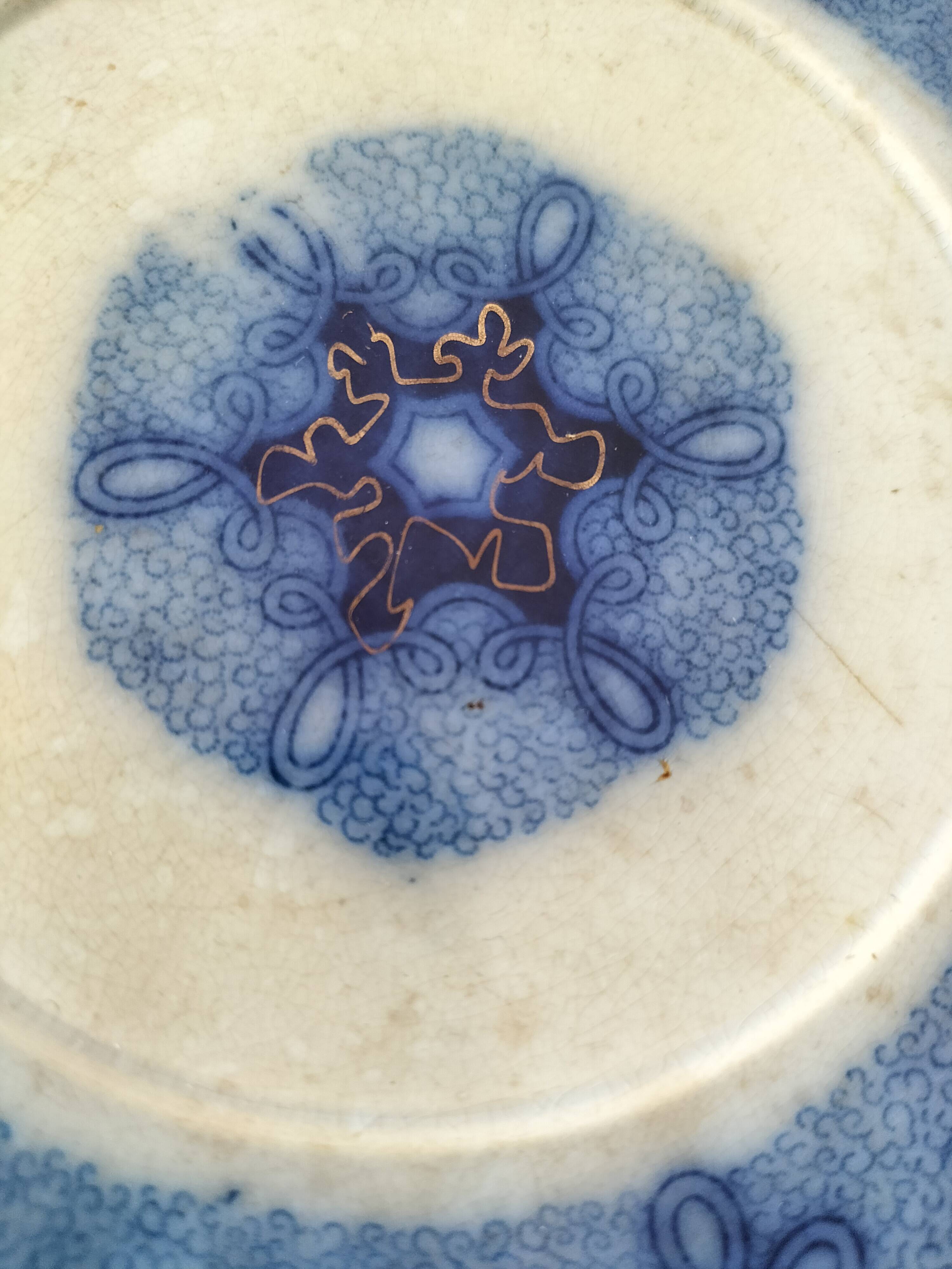 Trio of redowa plates – sarreguemines, ironstone – circa 1890