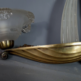 Art Deco bronze & glass wall lamp