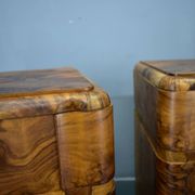 1935s pair of rare art deco bedside tables, Czechoslovakia