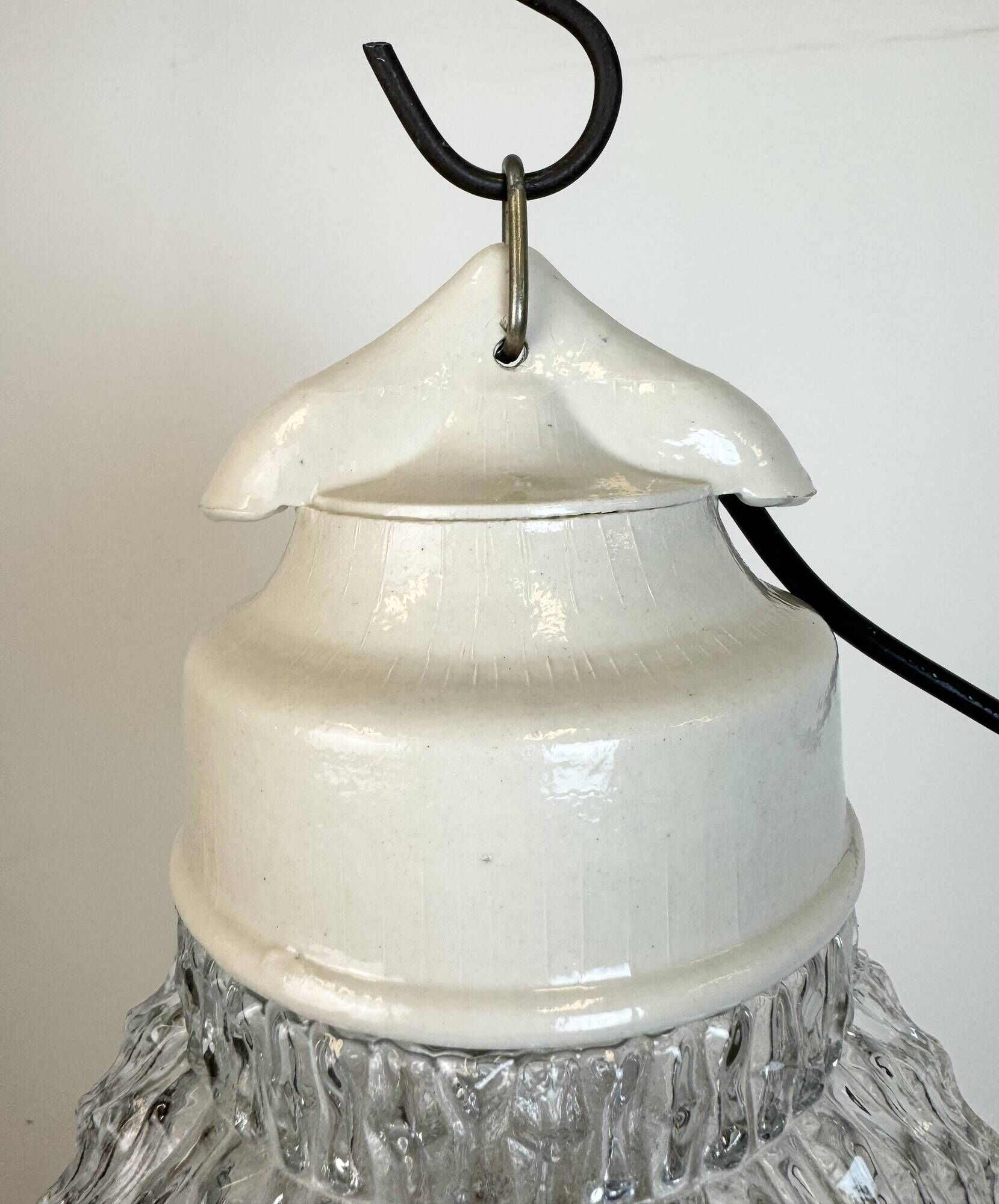 Vintage White Porcelain Pendant Light, 1970s