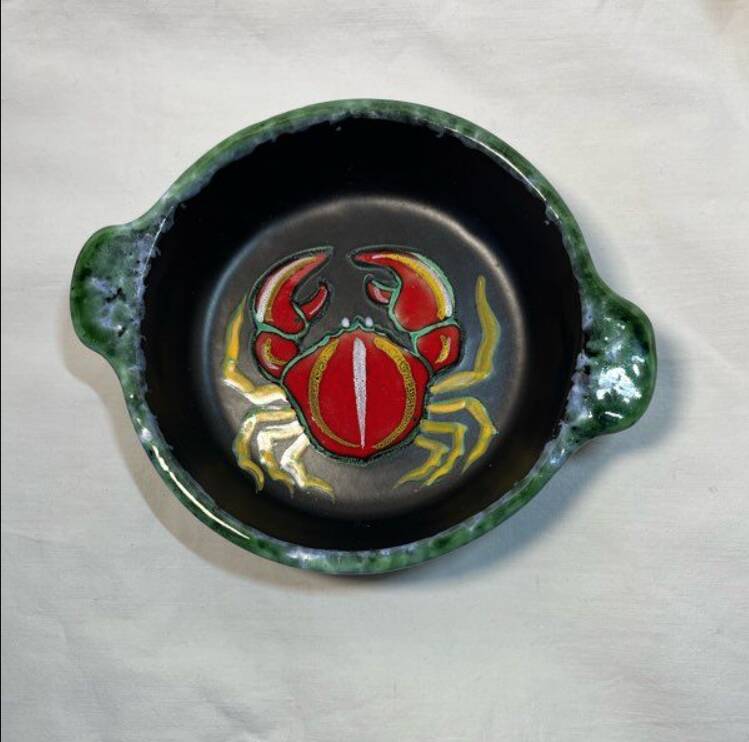 Shallow dish or ceramic serving dish by Gabriel Fourmaintraux.