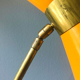 Mid-century italian yellow diabolo floor lamp