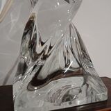 Twisted lamp foot with rectangular base in Baccarat crystal.