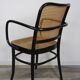 Fauteuil 811 design Josef Hoffmann en bois courbé noir et cannage