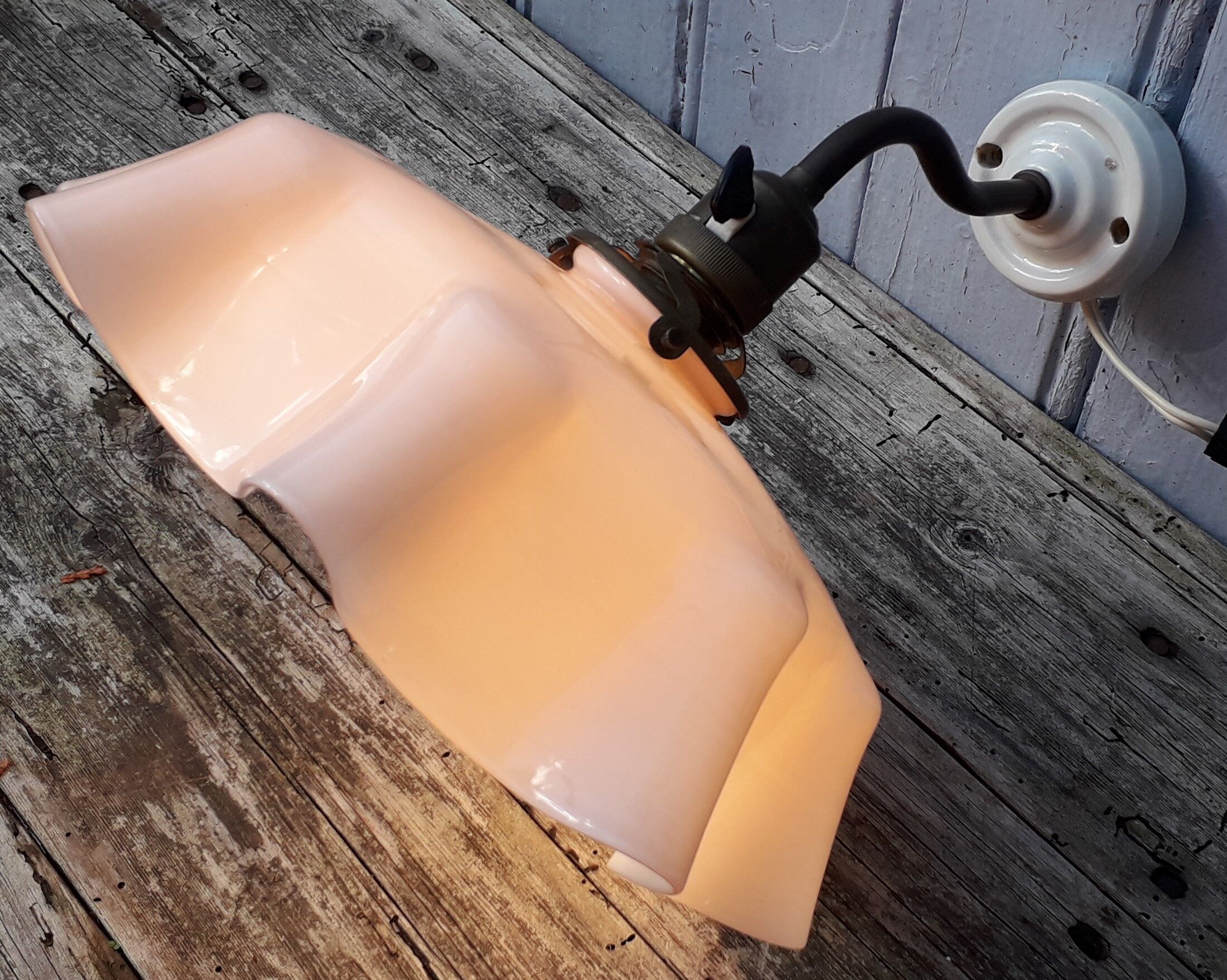 Pink opaline sconce
