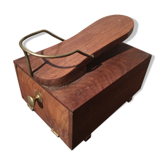 Teak and brass wax box