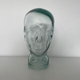 Mannequin head with glass hat
