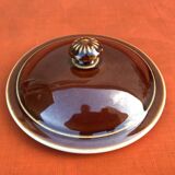 Ancienne terrine céramique émaillée marron