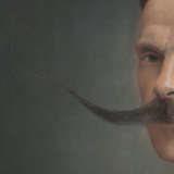 Old pastel portrait - series "The mustaches"