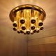 Large circular brass ceiling light, Space Age design, 1970s.