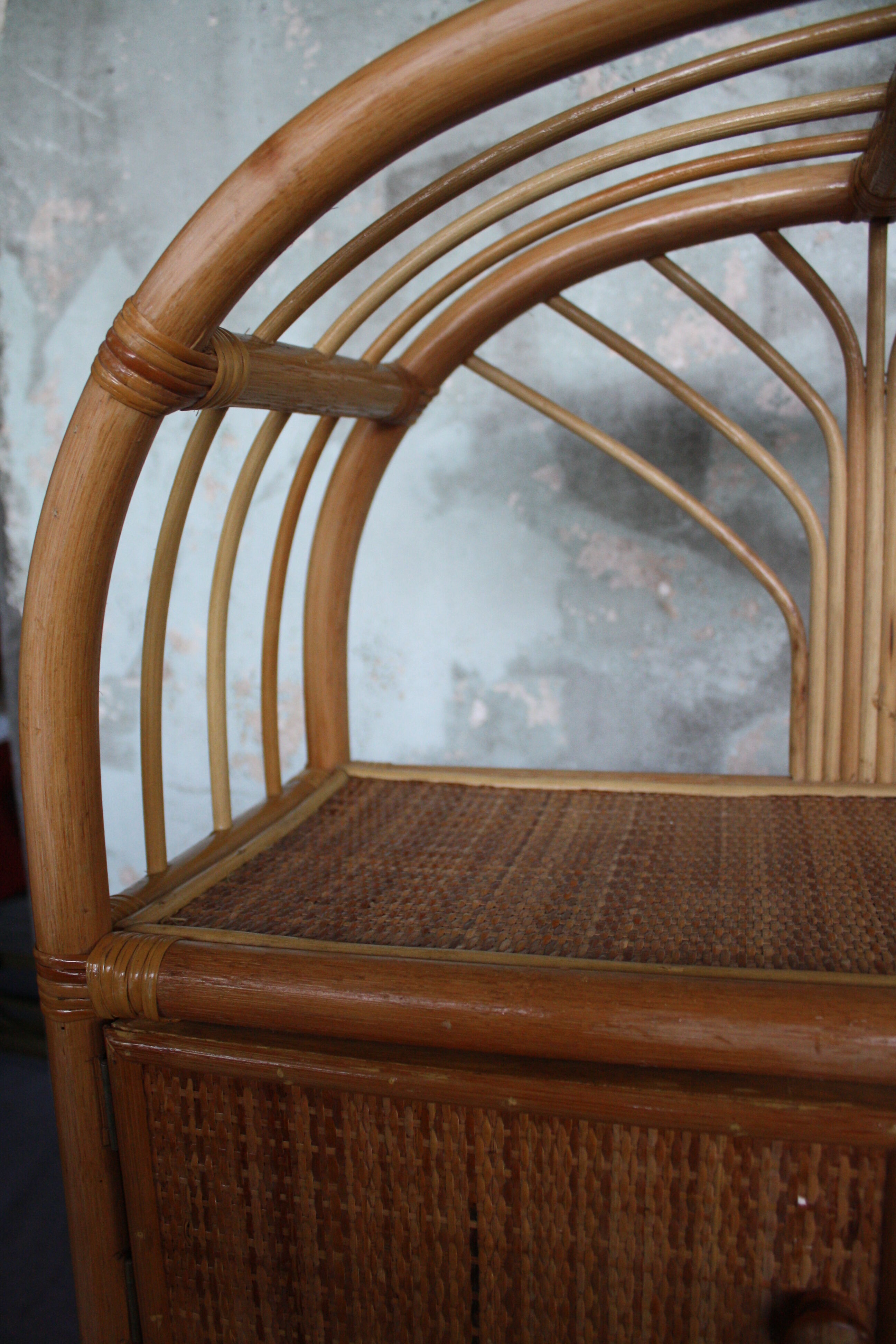 Vintage rattan shelf