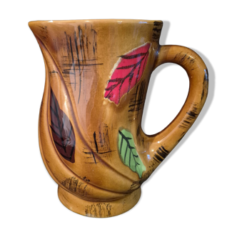 Ceramic jug with a handle signed Poët-Laval model Turban (A132)