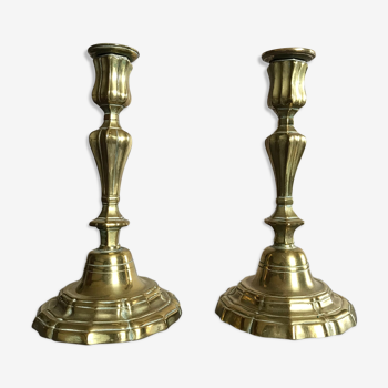 Paire de chandeliers anciens Louis XV