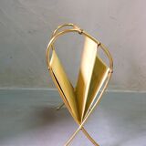 Mid-Century Modern Brass and Bamboo Magazine Rack, Austria 1950s