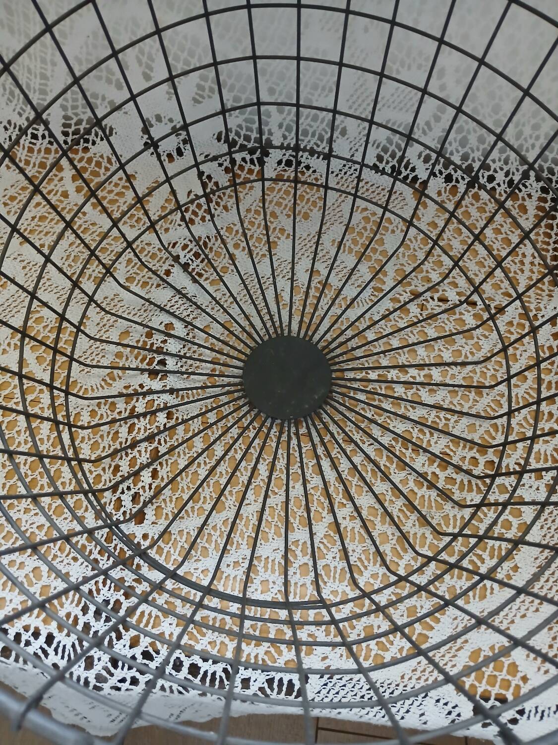 Black metal basket