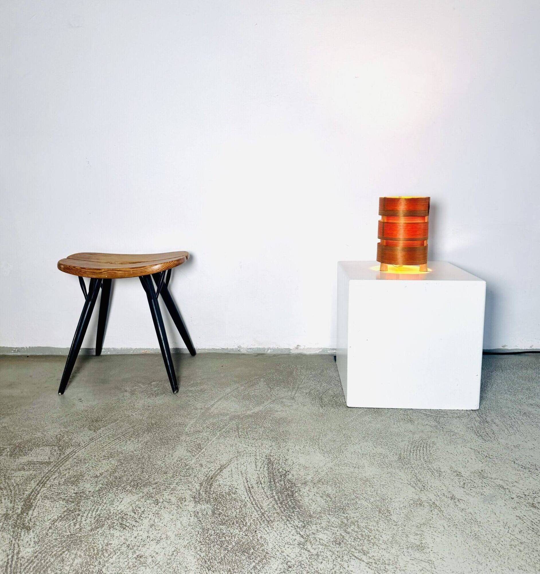 Tripod Pine Veneer Table Lamp By Hans-Agne Jakobsson For Ab Markaryd, Sweden 1960S