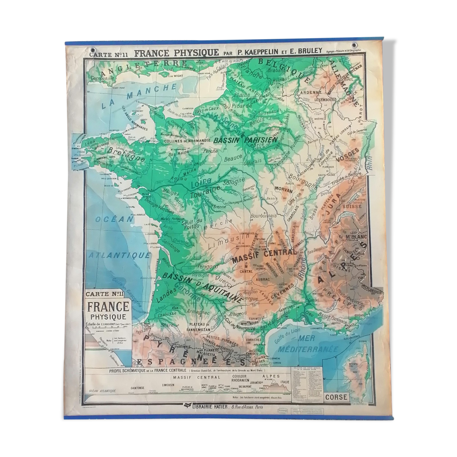 Old map of the France N°11 Hatier Kaeppelin.
