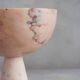 XL pink marble pedestal bowl