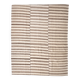 210x300 cm Natural Turkish Kilim, Striped white and brown kilim carpet