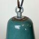 Lampe d'usine industrielle en émail vert, années 1960