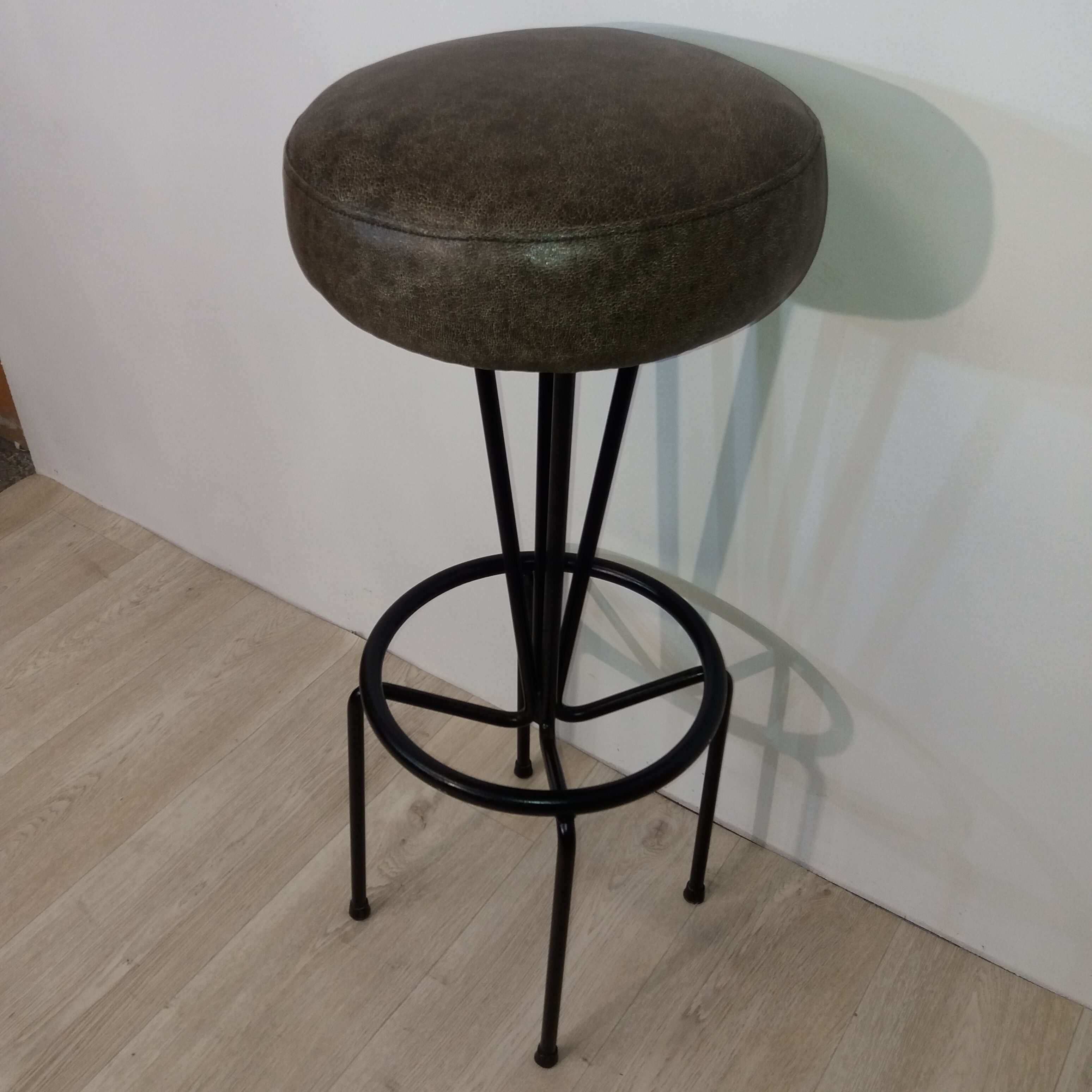 Metal and leather stool