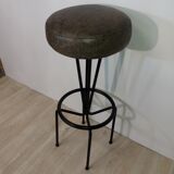 Metal and leather stool