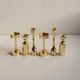 A set of six brass candle holder in mid-century modern design - Denmark 1970s.
