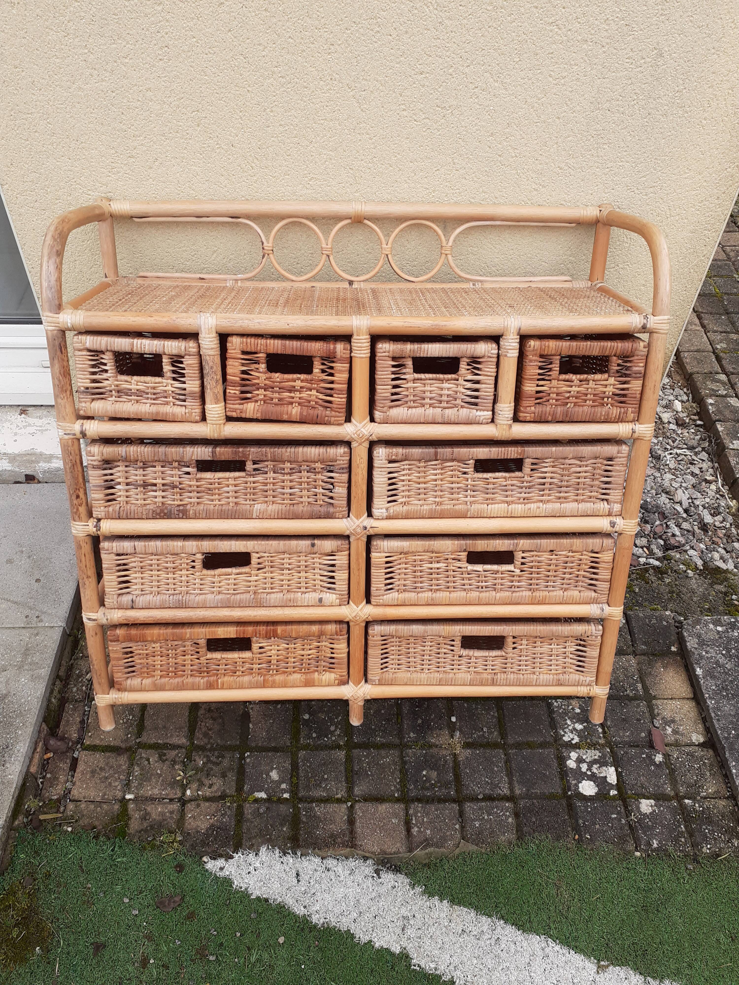 Rattan chest of drawers