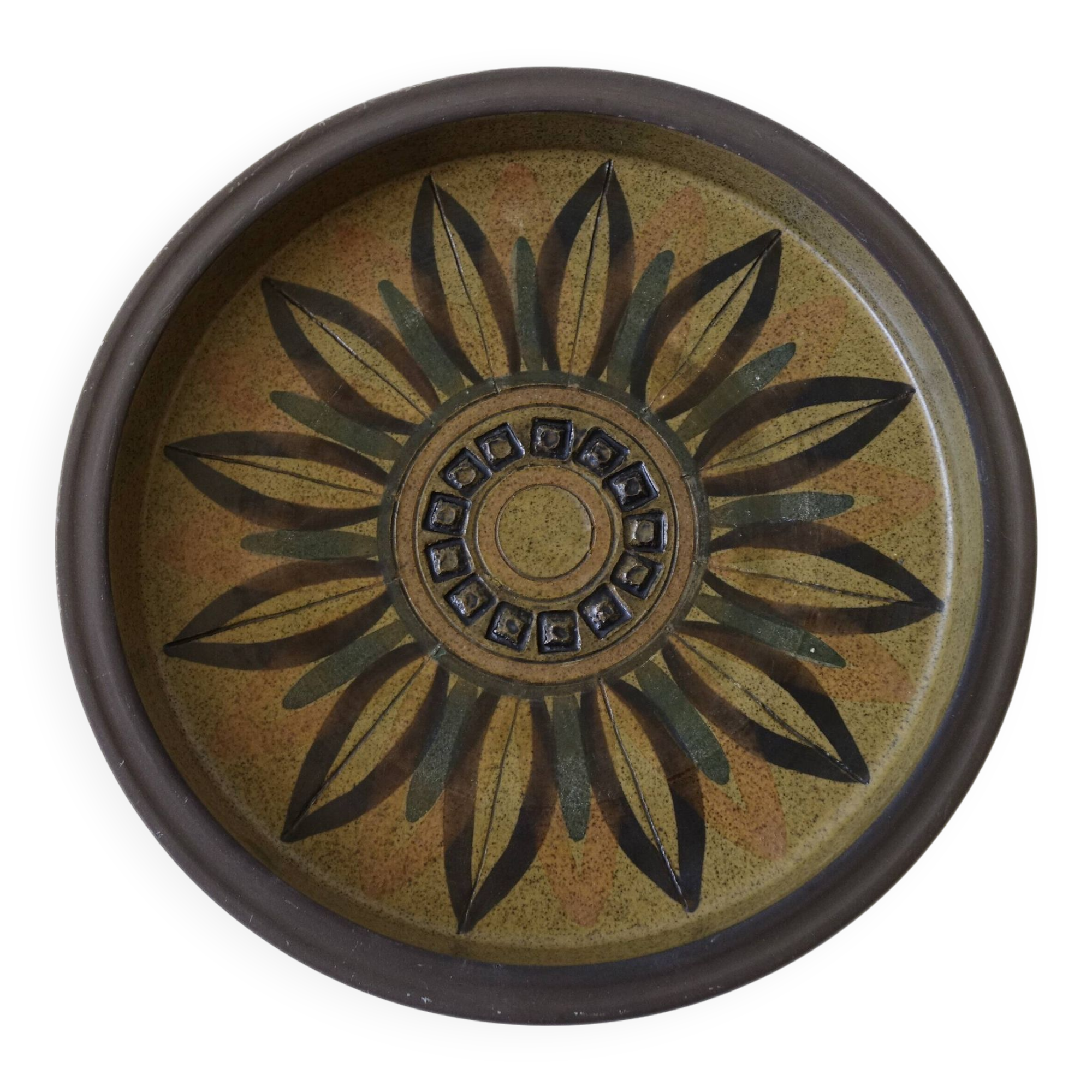 Vintage Handmade large Plate from Alimsås Ceramic by K. Winblad Sweden