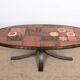 Lava stone, ceramic and steel coffee table by Jean Jaffeux 1960.