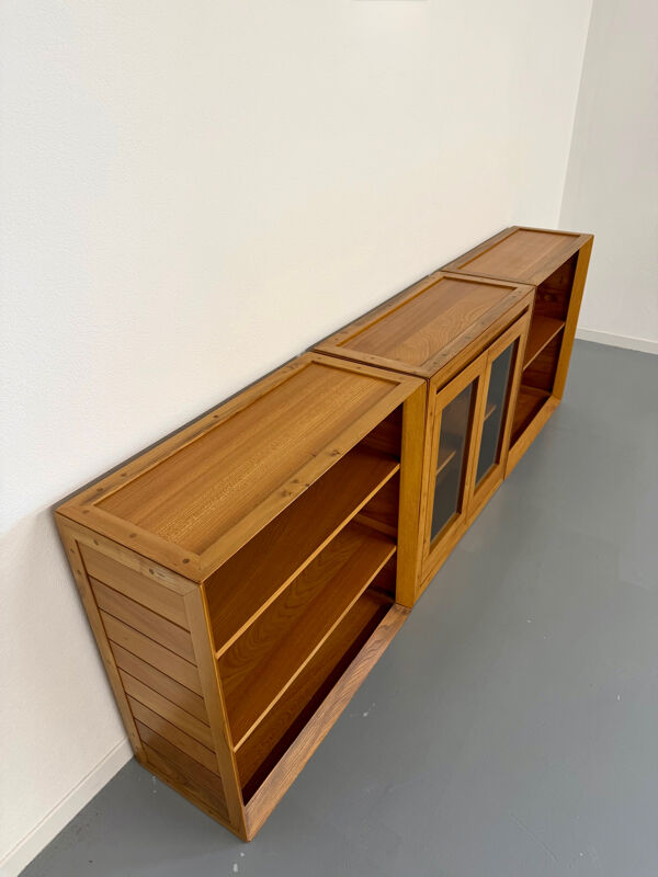 Ensemble modulable enfilade Ateliers Chauvin bois massif  design 70