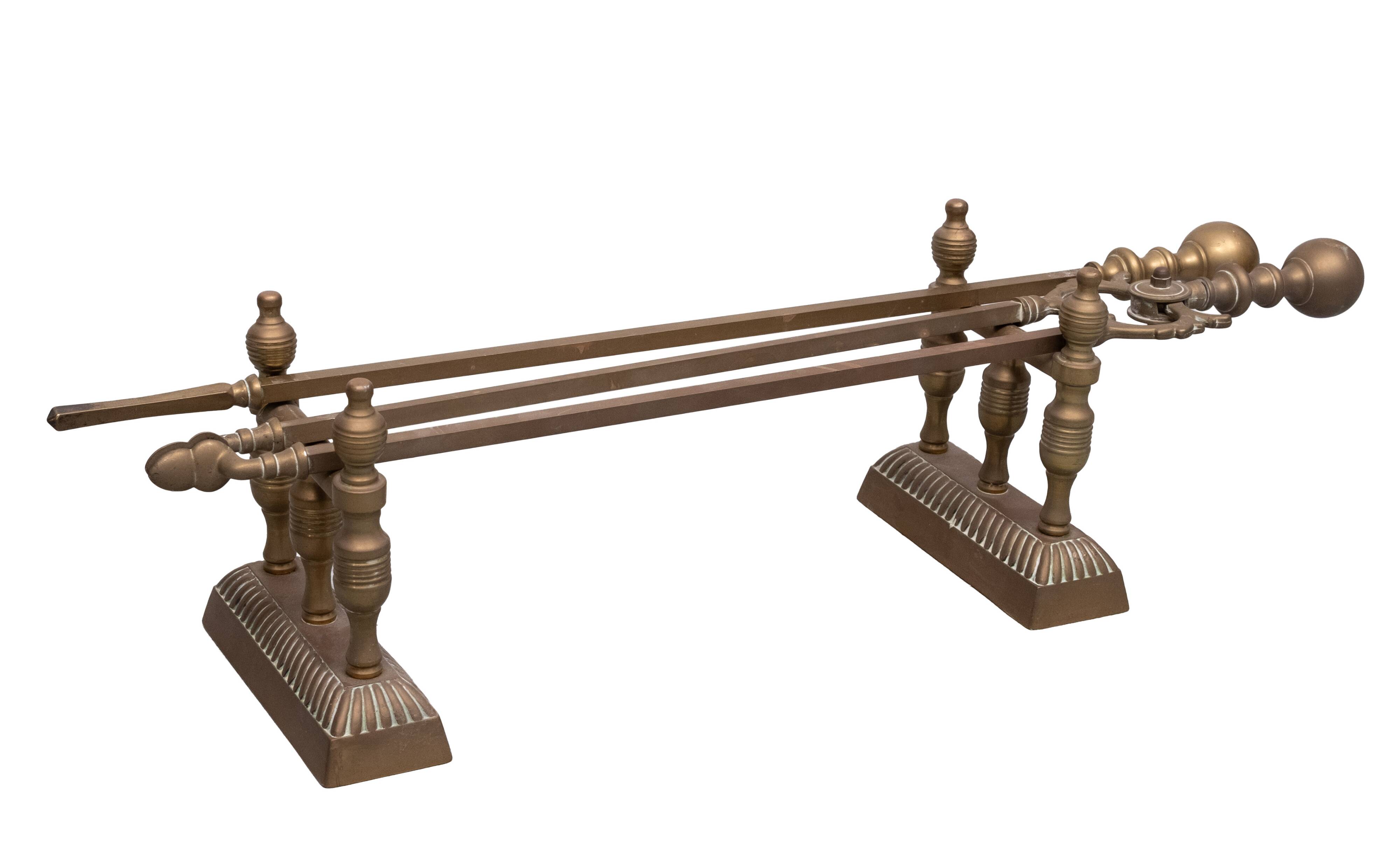 Antique Brass Fireplace Tools 19th Century