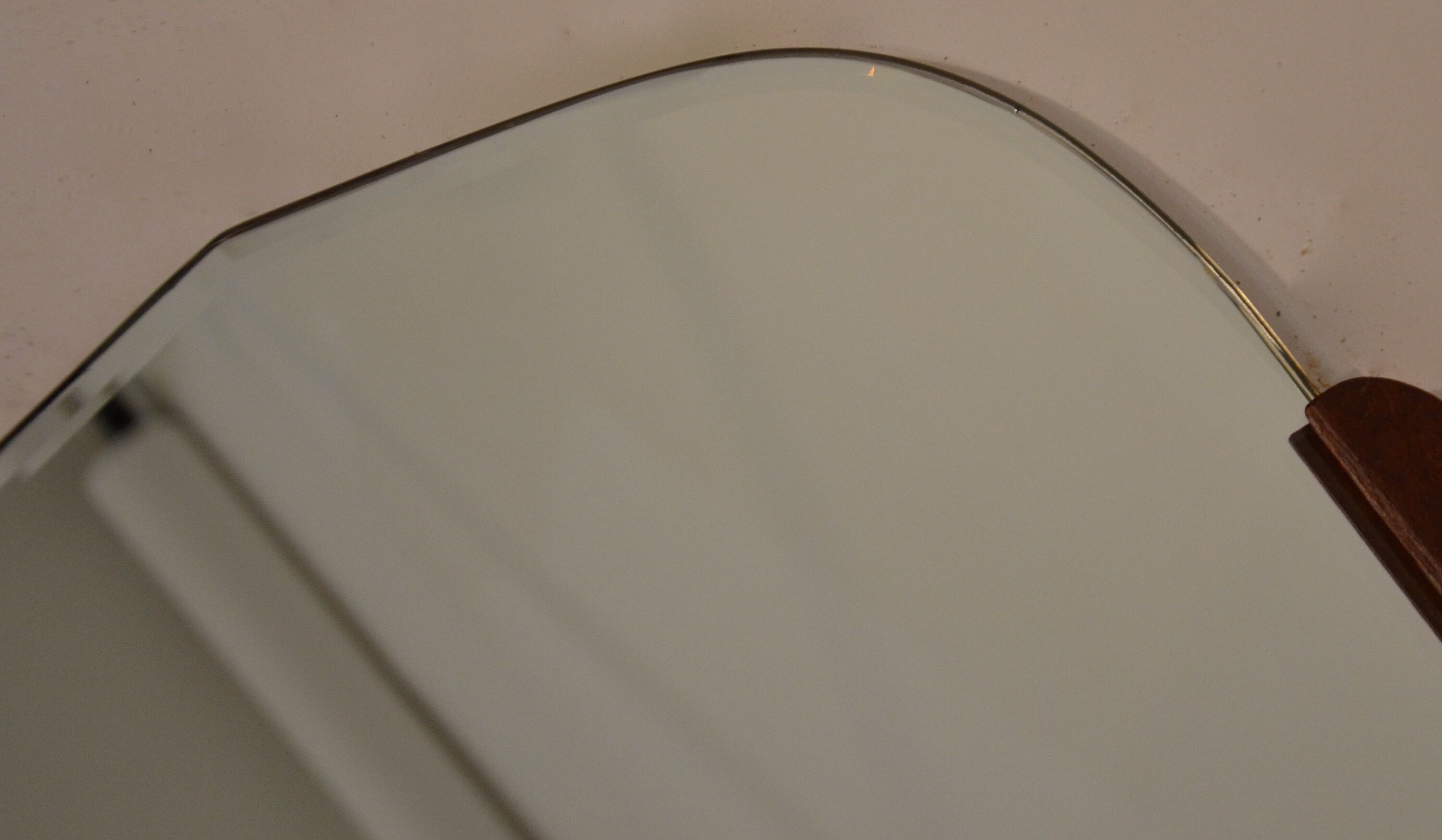 Scandinavian years 60 beveled teak mirror 58 x 33 cm