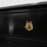 20th Century Louis XV-Style Black Lacquered Chest of Drawers with brass Mou