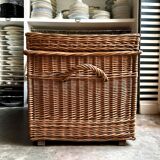 Trunk, chest in woven wicker