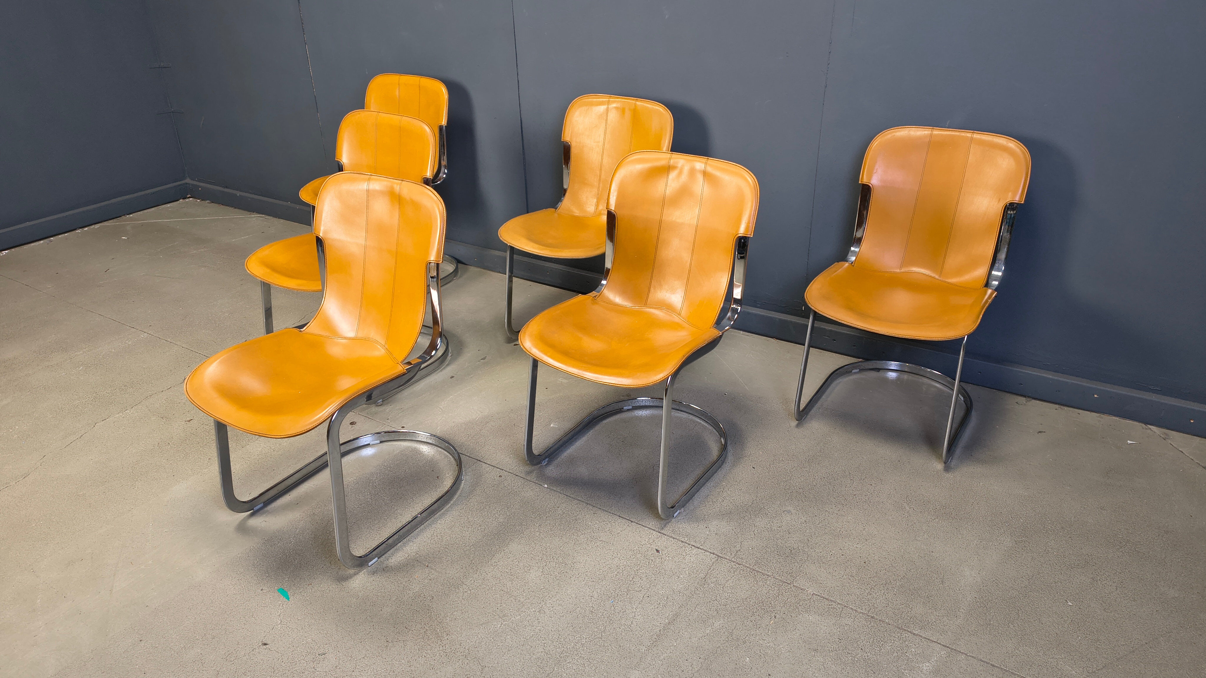 Vintage dining chairs by Cidue set of 6, 1970s