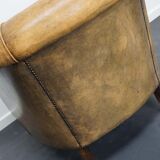 Vintage club chair in cognac-coloured leather Netherlands