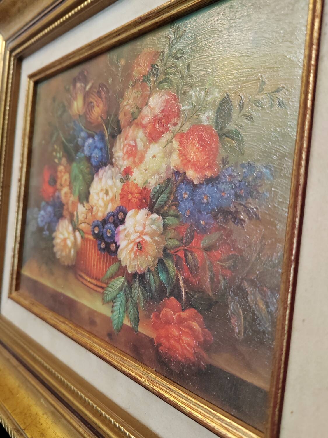 Framed table oil painting - Floral Bouquet
