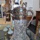 Important cut crystal wine carafe and solid silver 925/1000, Topázio house.