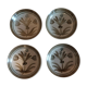 Vintage hollow plates in sandstone series of four marked Longchamp
