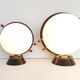Pair of lamps Maison Arlus Steel Brass Glass 1950