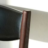 Series of 6 chairs in skai and teak