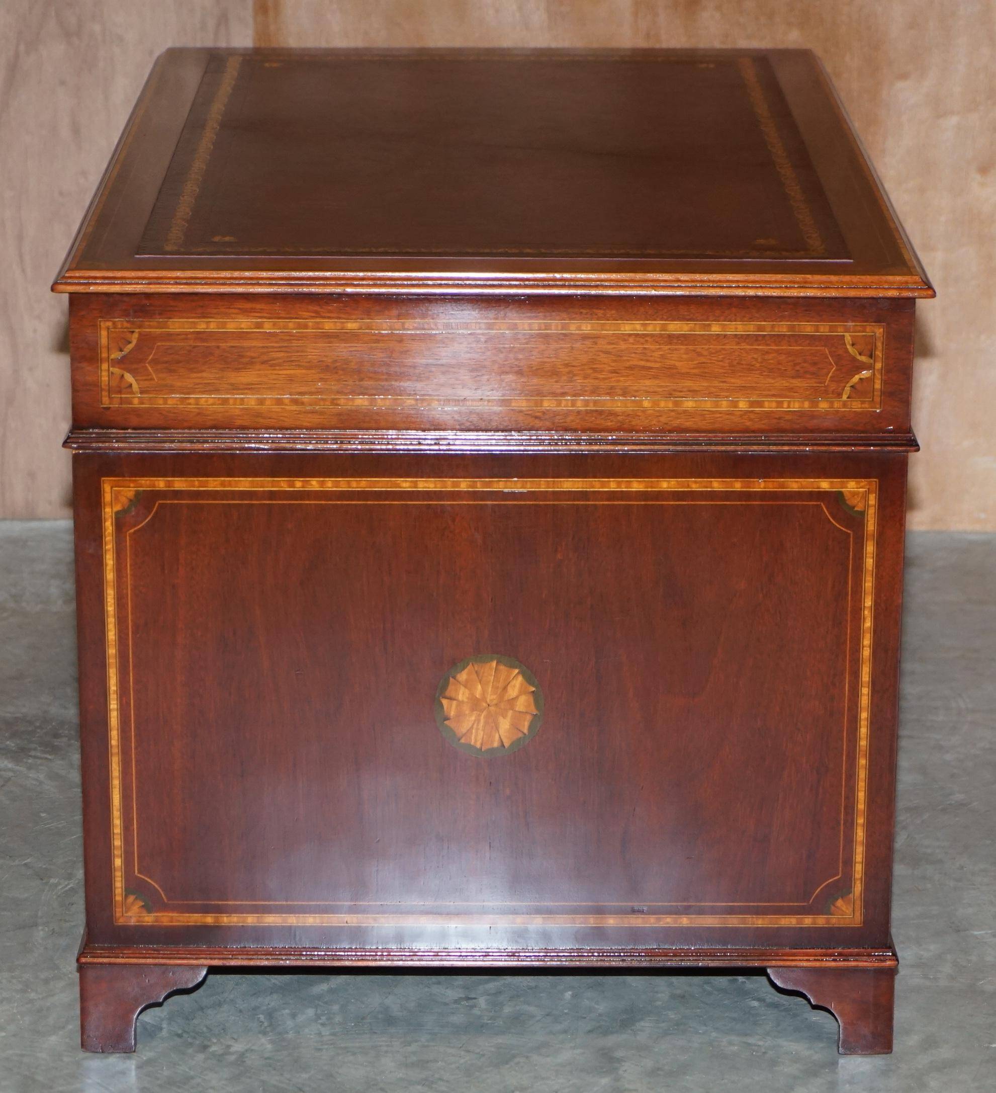 Sheraton desk restored Victorian leather